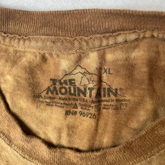The Mountain African Lion Safari XL Graphic T Shirt Brown Tie Dye Menswear - Picture 2 of 7